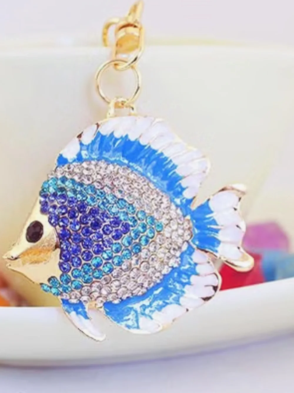 Crystal fish purse/bag charm Keychain
